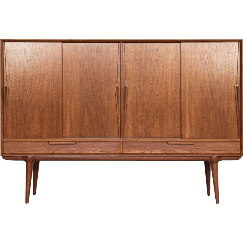 Vintage highboard model 13 in teak by Omann Jun, 1960s