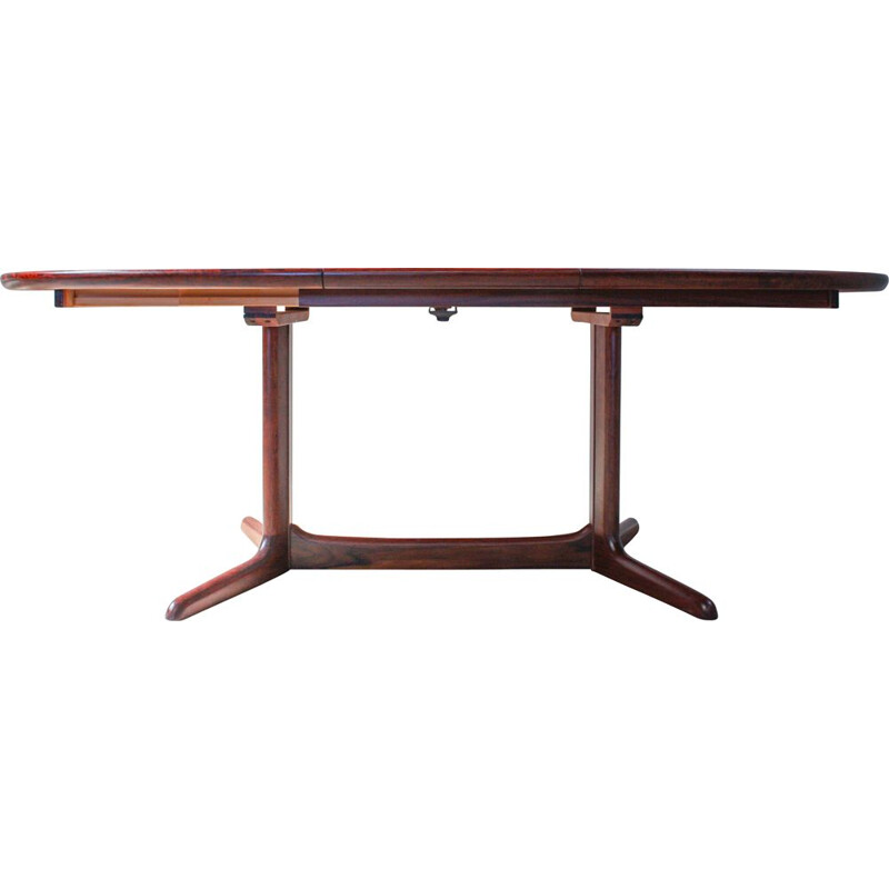 Oval unfoldable vintage dining table in rosewood, Denmark, 1960s