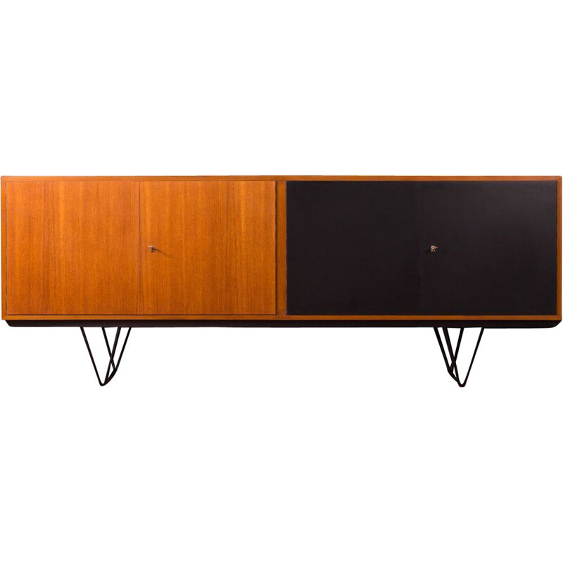 Vintage long sideboard in walnut and formica