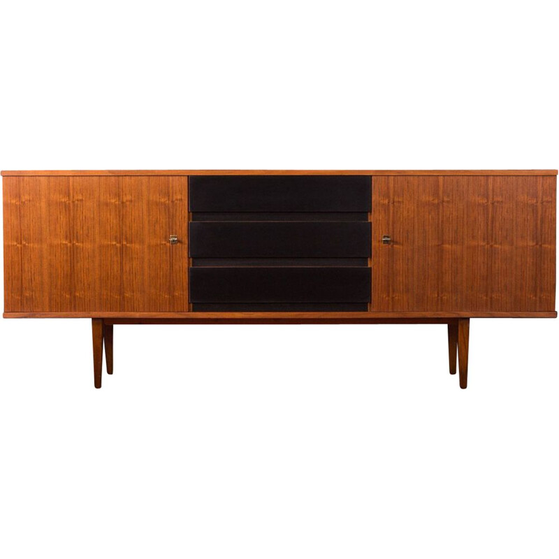 Vintage sideboard in walnut and black formica