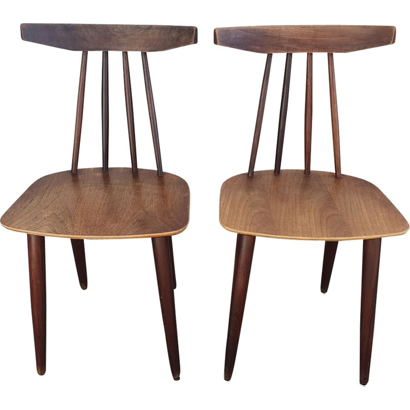 Pair of teak chairs by Poul Volther for Frem Rojle