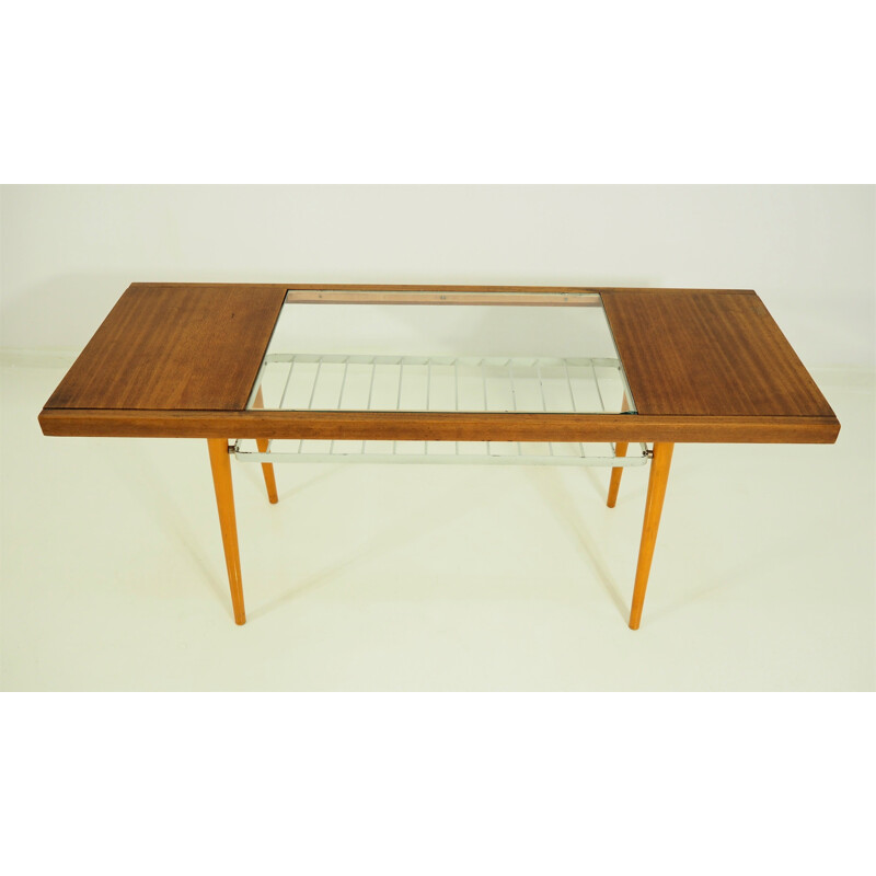 Vintage dining table in beech and mahogany