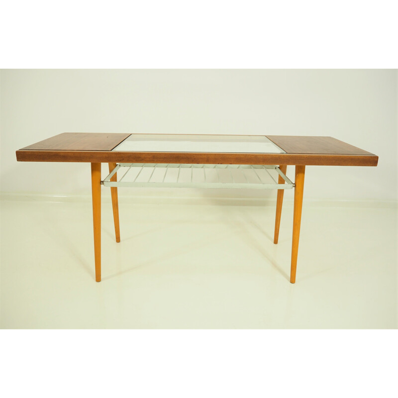 Vintage dining table in beech and mahogany