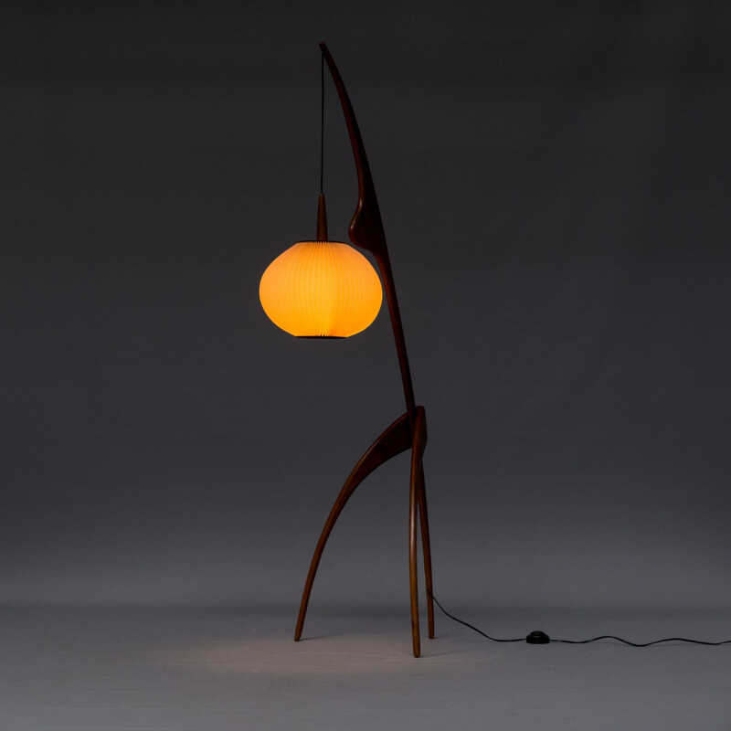 Vintage "Praying Mantis"  floor lamp by Maison Rispal France,