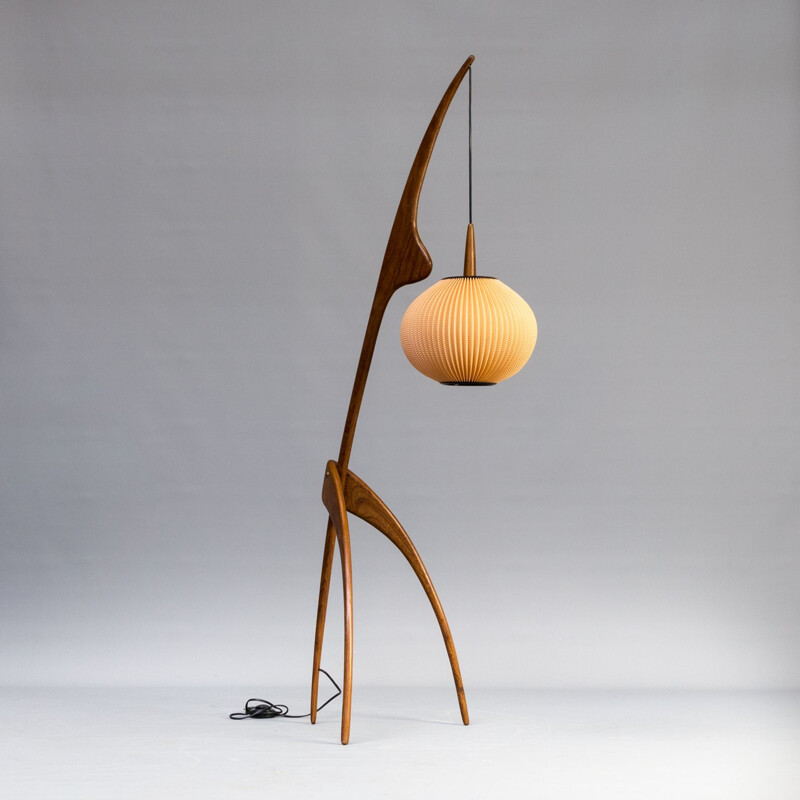 Vintage "Praying Mantis"  floor lamp by Maison Rispal France,