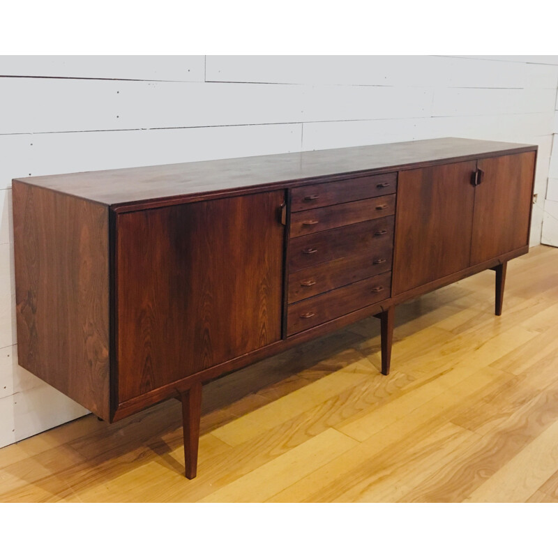 Vintage rosewood sideboard by Henry Rosengren Hansen for Brande Mobelindustri, Denmark, 1960s