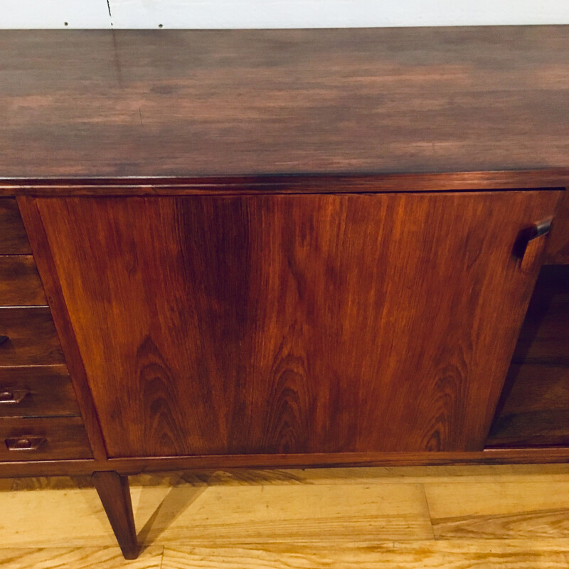 Vintage rosewood sideboard by Henry Rosengren Hansen for Brande Mobelindustri, Denmark, 1960s