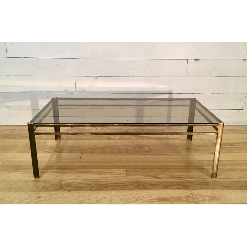 Vintage bronze coffee table by Maison Malabert, France, 1960s