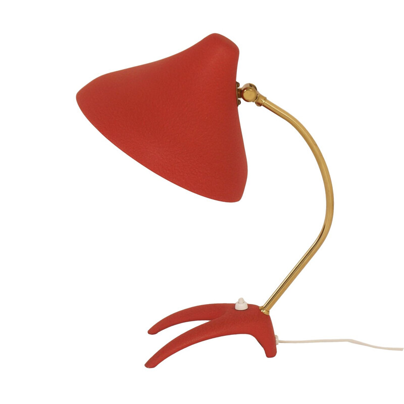 Vintage red desk lamp by Ewa Vàrnamo, Sweden 1950