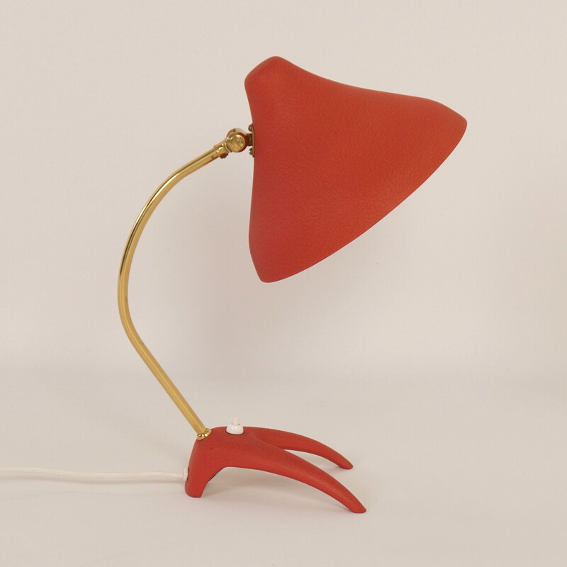 Vintage red desk lamp by Ewa Vàrnamo, Sweden 1950