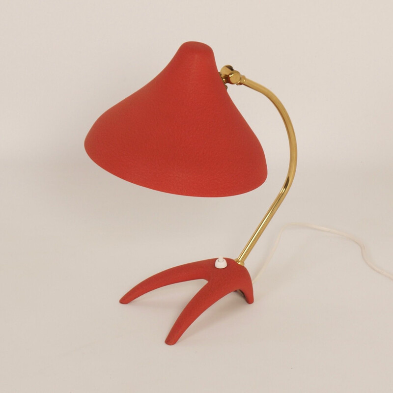 Vintage red desk lamp by Ewa Vàrnamo, Sweden 1950