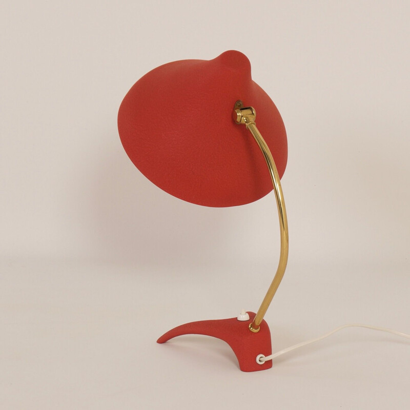 Lampe de bureau rouge vintage par Ewa Vàrnamo, Suède 1950