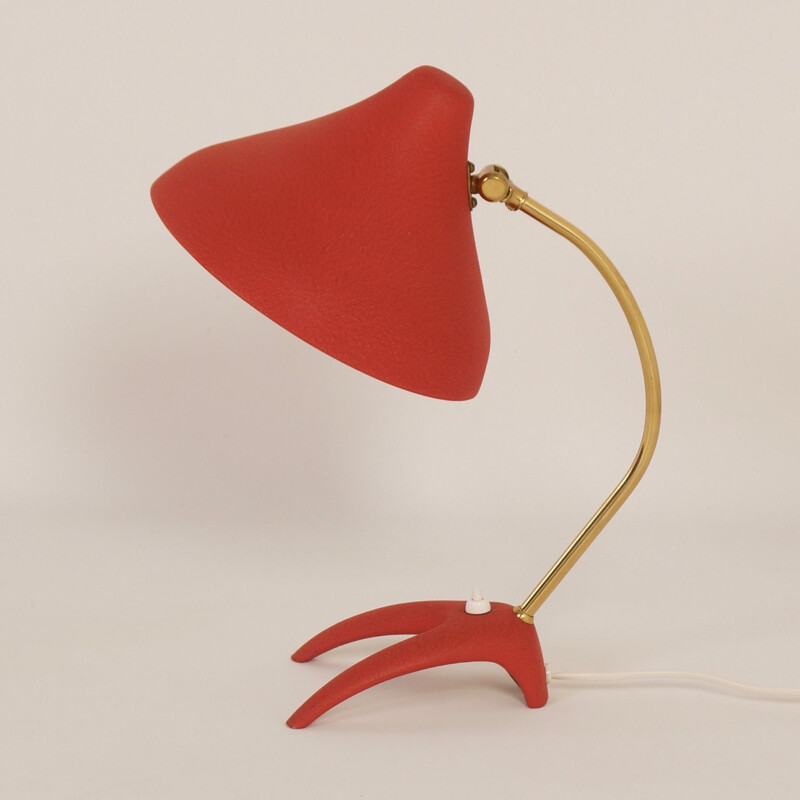 Lampe de bureau rouge vintage par Ewa Vàrnamo, Suède 1950