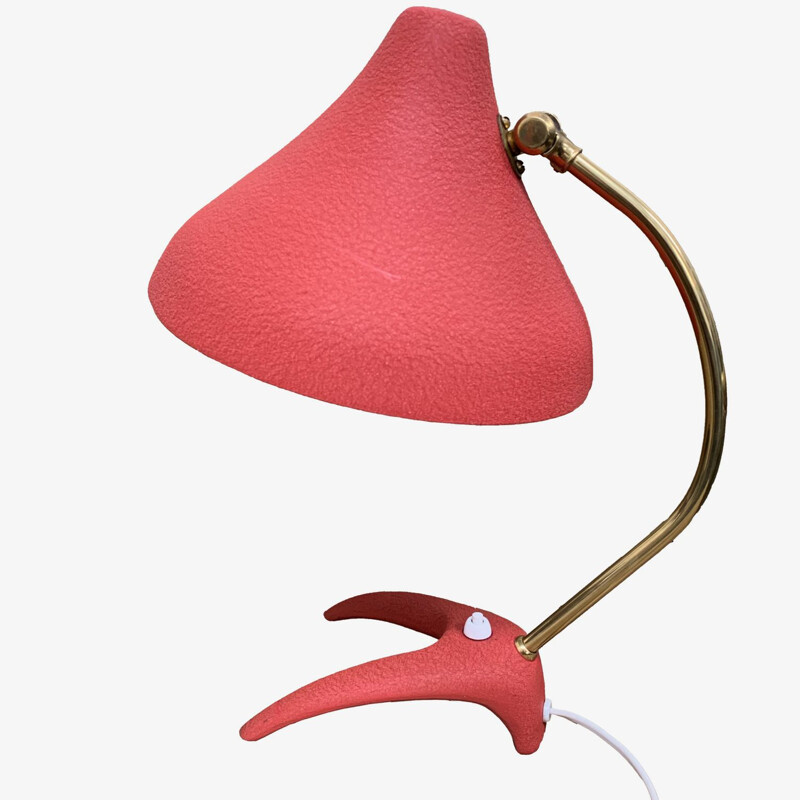 Vintage red desk lamp by Ewa Vàrnamo, Sweden 1950