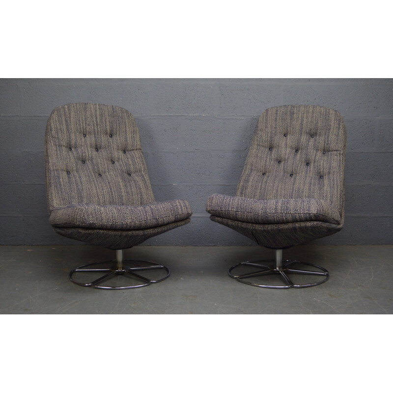 Ensemble de 2 fauteuils pivotants vintage par Bruno Mathsson, 1960