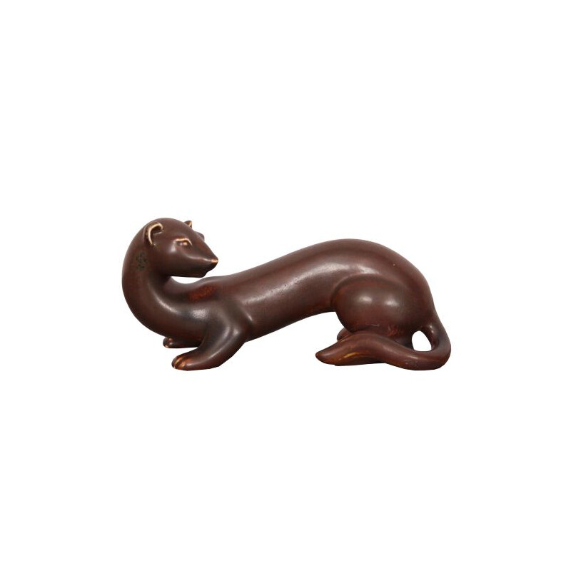 Vintage ceramic ferret by Gunnar Nylund for R-rstrand, 1960