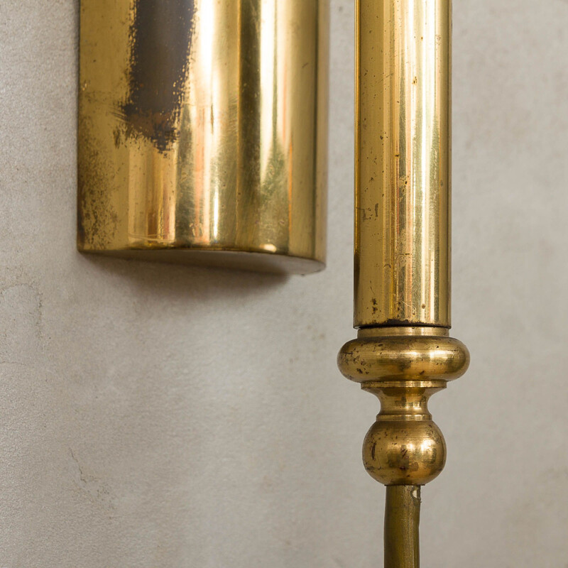 Vintage wall light in green and brass, Italy, 1950s