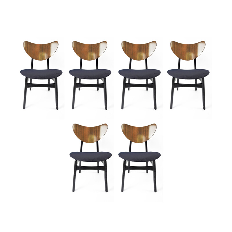 Set of 6 vintage navy dining chairs by G-Plan, 1960s