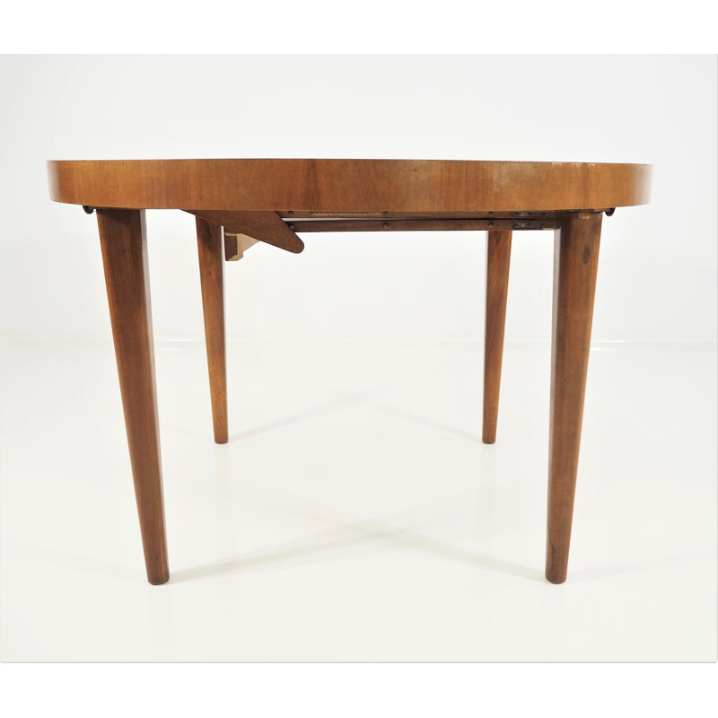 Vintage dining table with extension by Jindřich Halabala, for UP Zavoda, Czechoslovakia