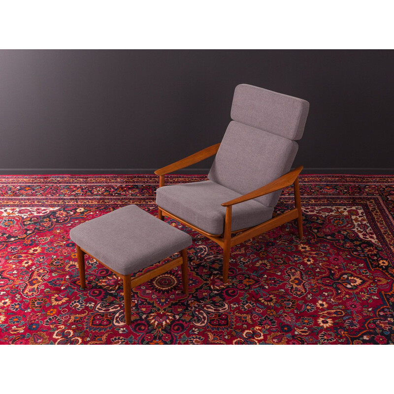 Vintage Danish Armchair with stool by Arne Vodder 1960s