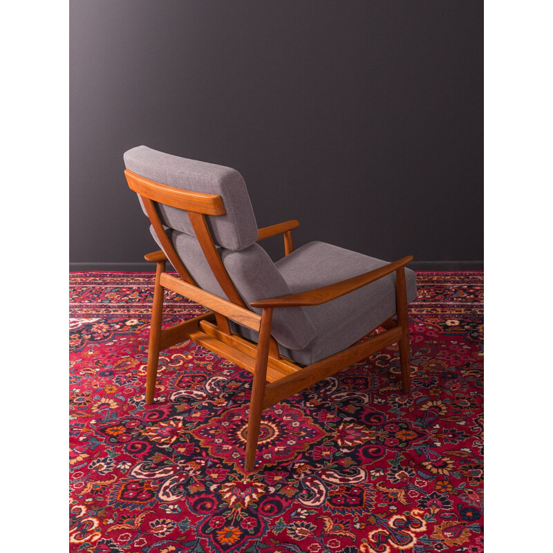 Fauteuil vintage danois avec tabouret par Arne Vodder 1960