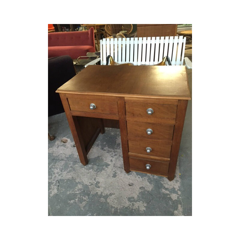 Vintage desk in oakwood veneer - 1950s