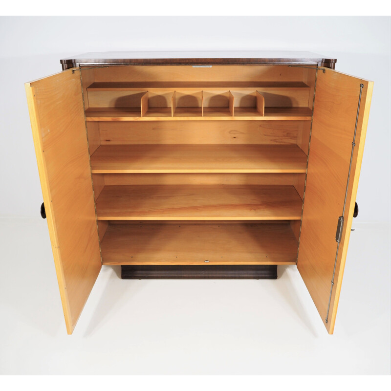 Vintage cabinet in Birch and Mahogany by Jindřich Halabala for UP Závody, 1940s