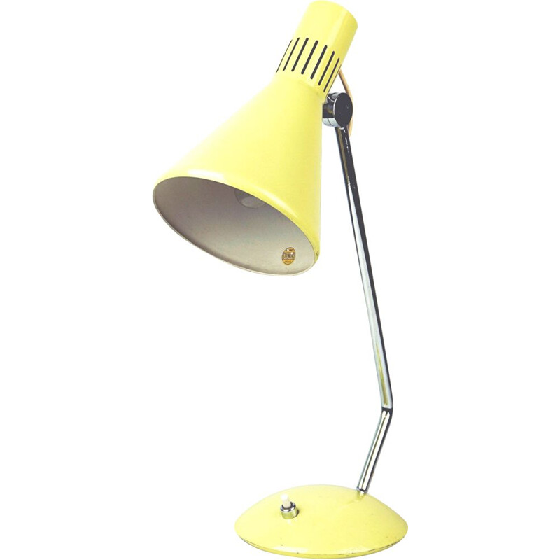 Lampe de table vintage italienne jaune par Stilnovo