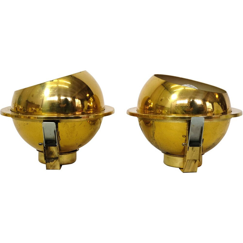 Pair of vintage gold recessed spots