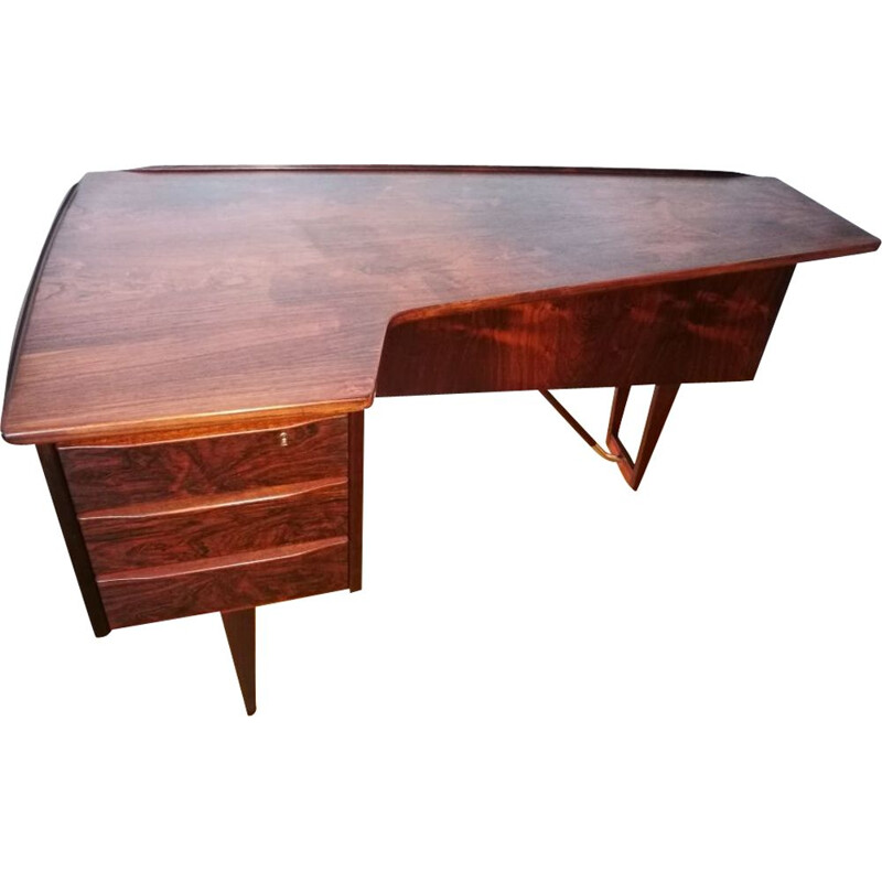 Vintage rosewood desk by Peter Lovig Nielsen for Hedensted Mobelfabrik
