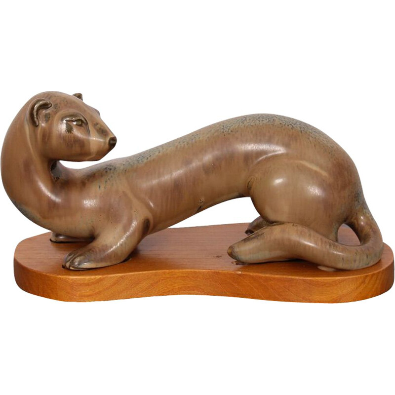 Vintage ceramic furet by Gunnar Nylund, 1960