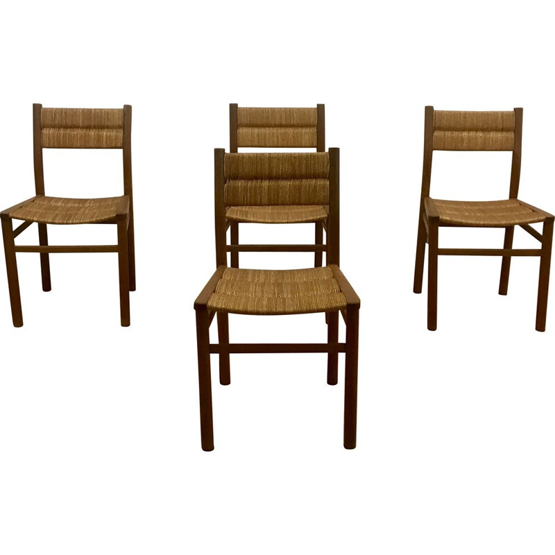 Set of 4 vintage chairs series Week-End by Pierre Gautier-Delaye, France 1950s