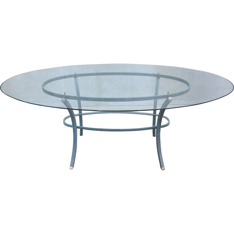 Vintage oval dining table by Pierre Vandel