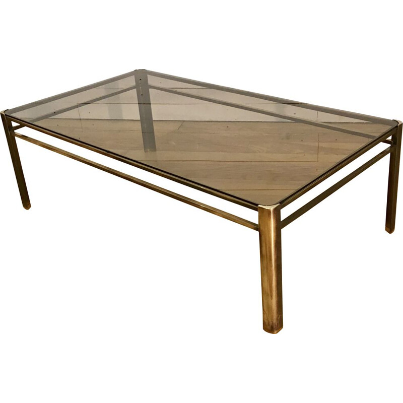 Vintage bronze coffee table by Maison Malabert, France, 1960s