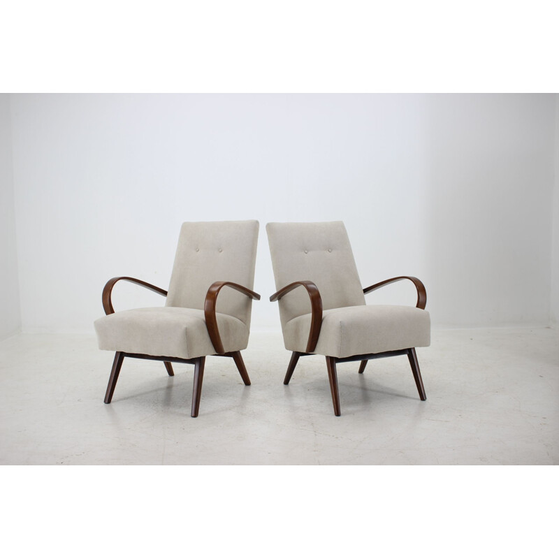 Pair of 2 vintage lounge chairs by Thon Thonet, 1960s