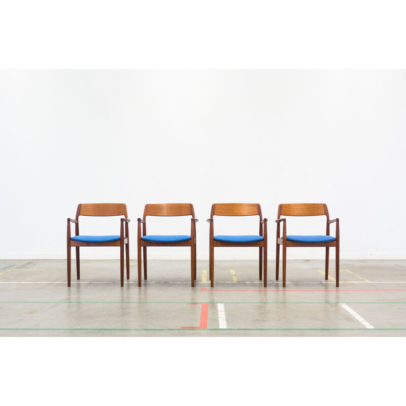 Ensemble de 4 fauteuils vintage en teck danois 