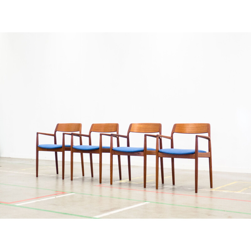 Ensemble de 4 fauteuils vintage en teck danois 