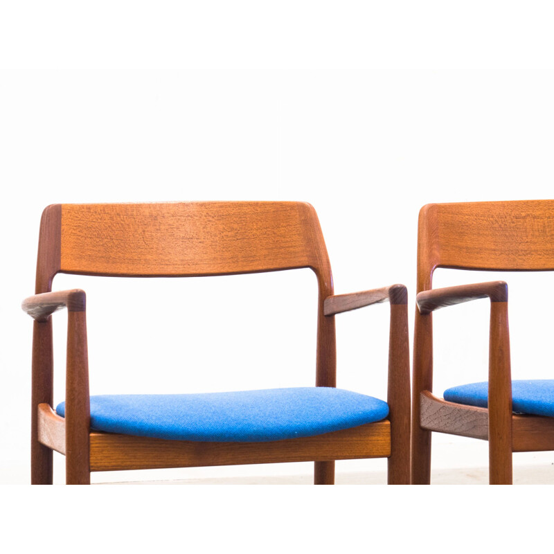 Set of 4 vintage Danish teak armchairs