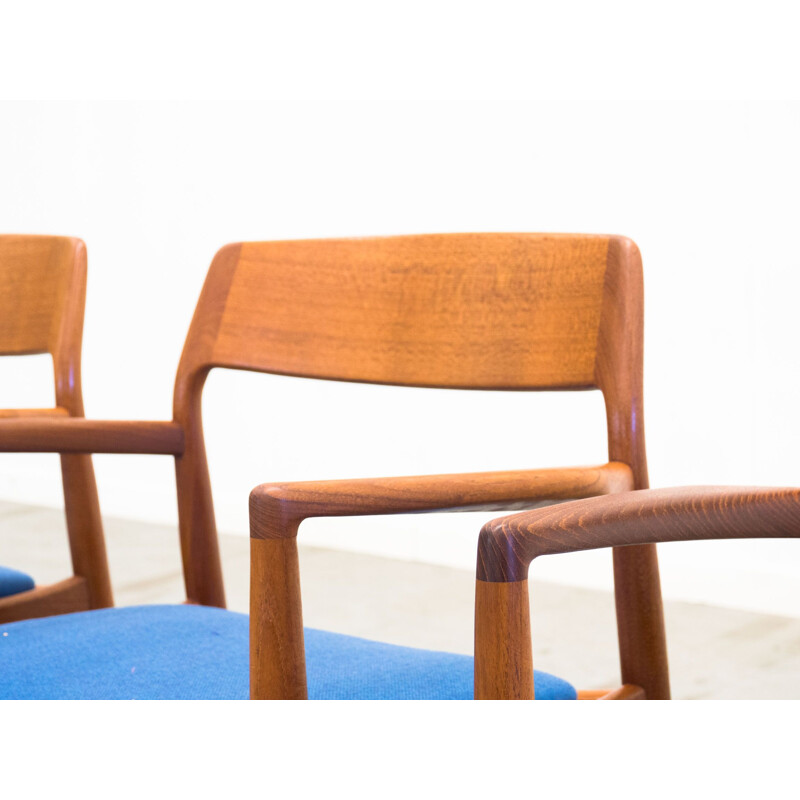 Set of 4 vintage Danish teak armchairs