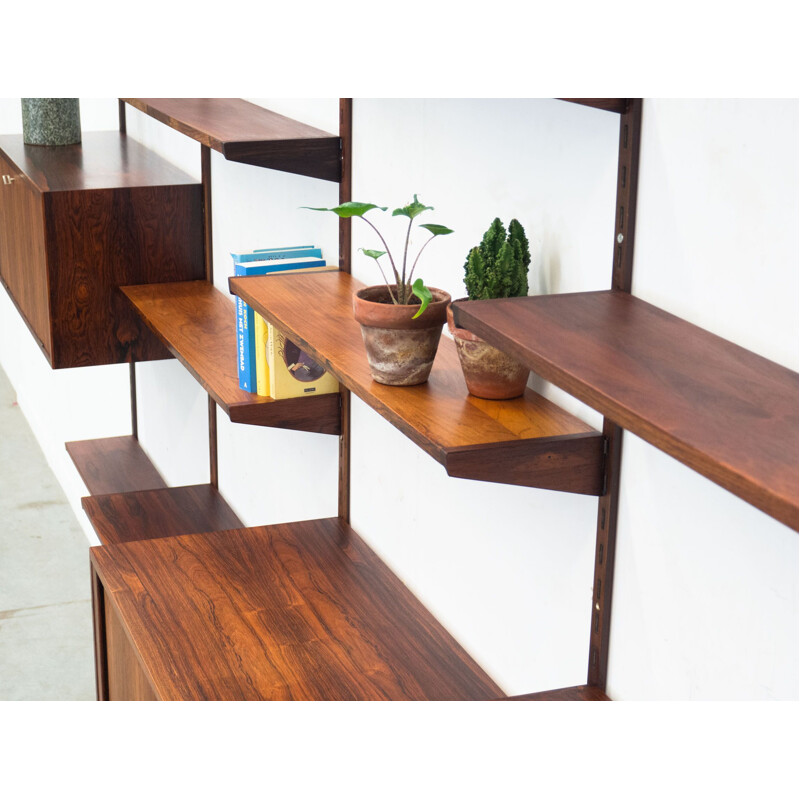 Vintage rosewood wall unit by Kai Kristiansen for Feldballes Møbelfabrik  