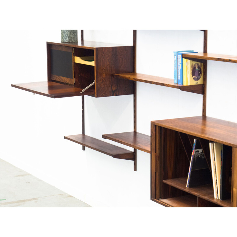 Vintage rosewood wall unit by Kai Kristiansen for Feldballes Møbelfabrik  