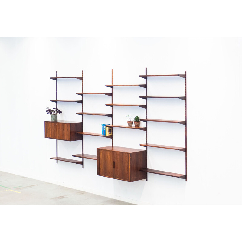 Vintage rosewood wall unit by Kai Kristiansen for Feldballes Møbelfabrik  