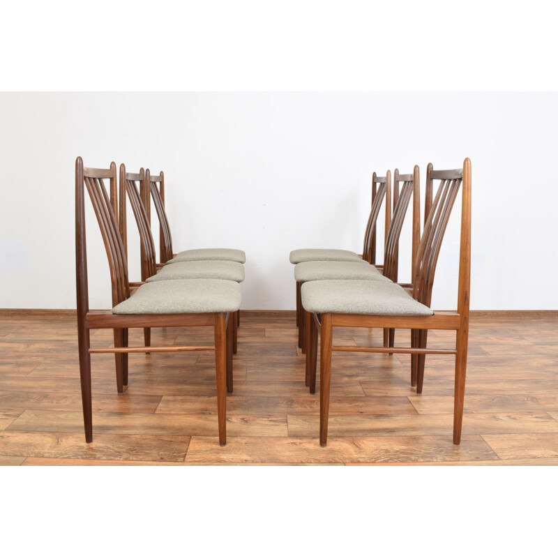 Set of 6 vintage teak dinning chairs, 1960s