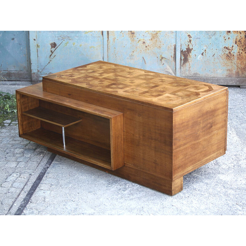 Vintage functionalist oak desk, Czechoslovakia 1930