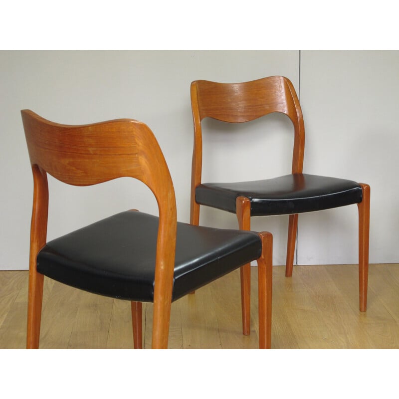 Set of 4 vintage chairs model 71, Niels O. MOLLER - 1960s