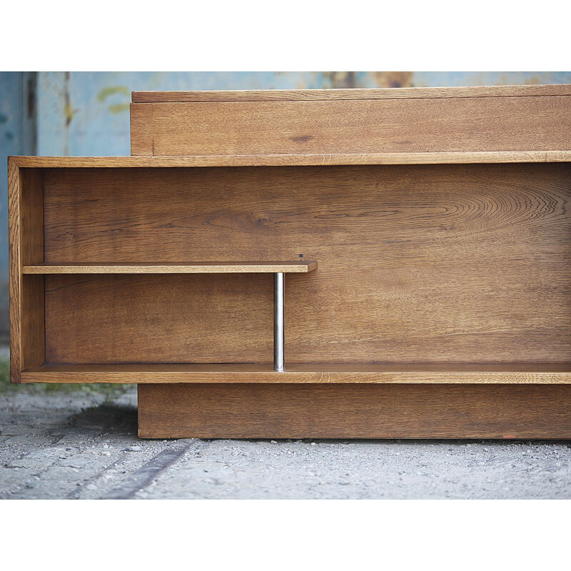 Vintage functionalist oak desk, Czechoslovakia 1930