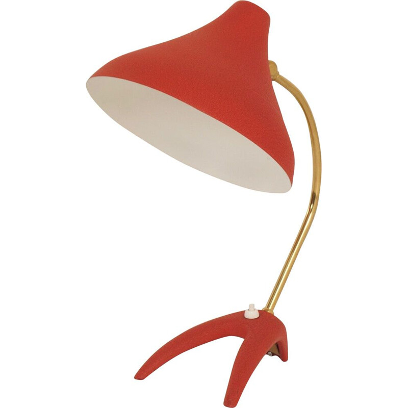 Vintage red desk lamp by Ewa Vàrnamo, Sweden 1950