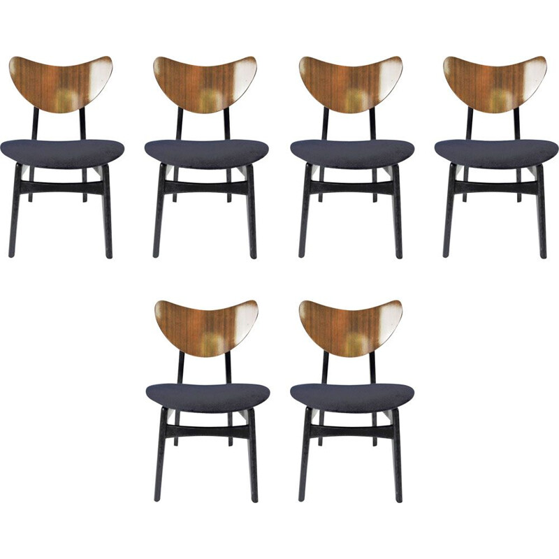 Set of 6 vintage navy dining chairs by G-Plan, 1960s