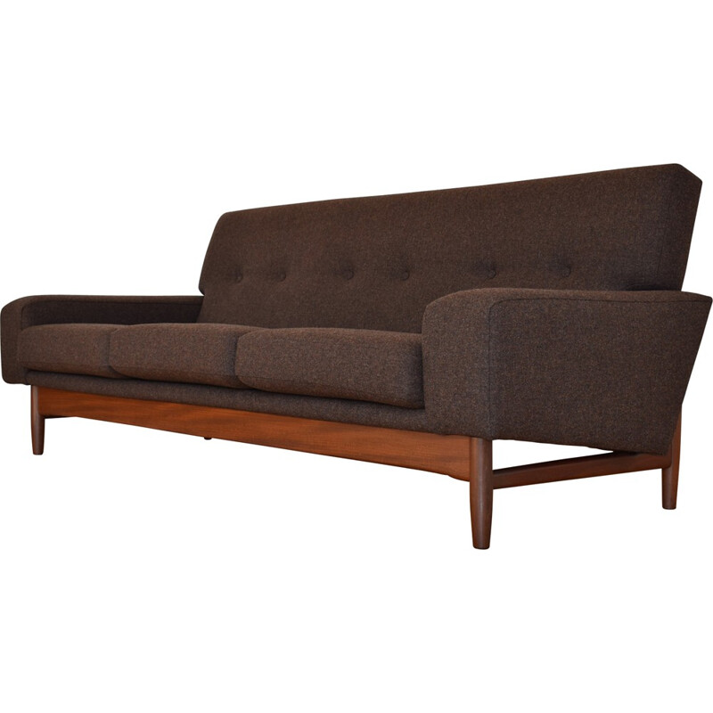 Vintage G Plan Sofa in teak and grey wool, Ib KOFOD LARSEN - 1960s