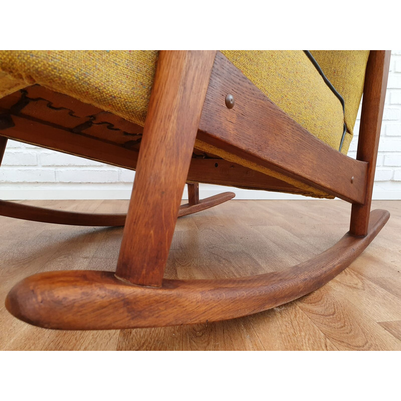 Chaise à bascule vintage "modèle 9020" en bois de chêne par Fritz Hansen, 1950